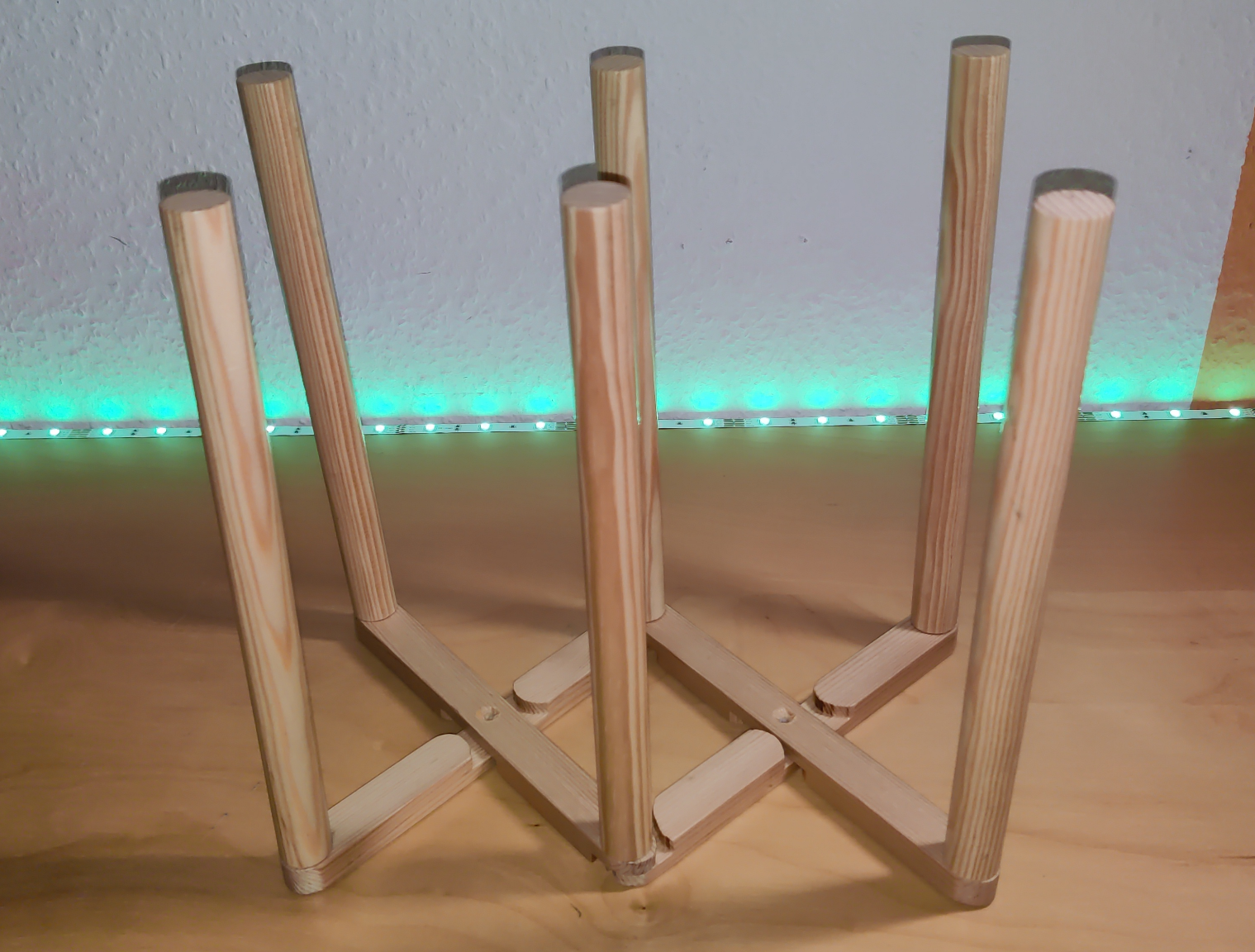 The finished bottle dryer - matte-shiny and collapsible